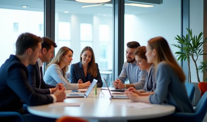 The Helvetic Digital Ventures team collaborating in the Zurich office