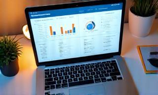 Laptop with e-commerce dashboard